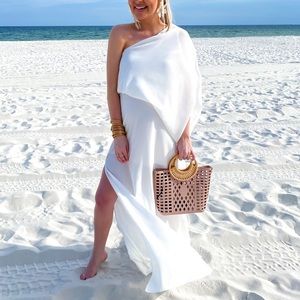 White One Shoulder Maxi Dress